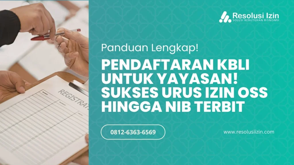 Pendaftaran KBLI untuk Yayasan